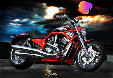 Harley Davidson in de avondlucht Diamond Painting for you